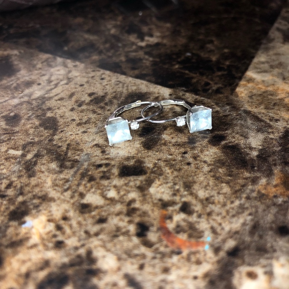 Genuine silver earrings with marches birthstone